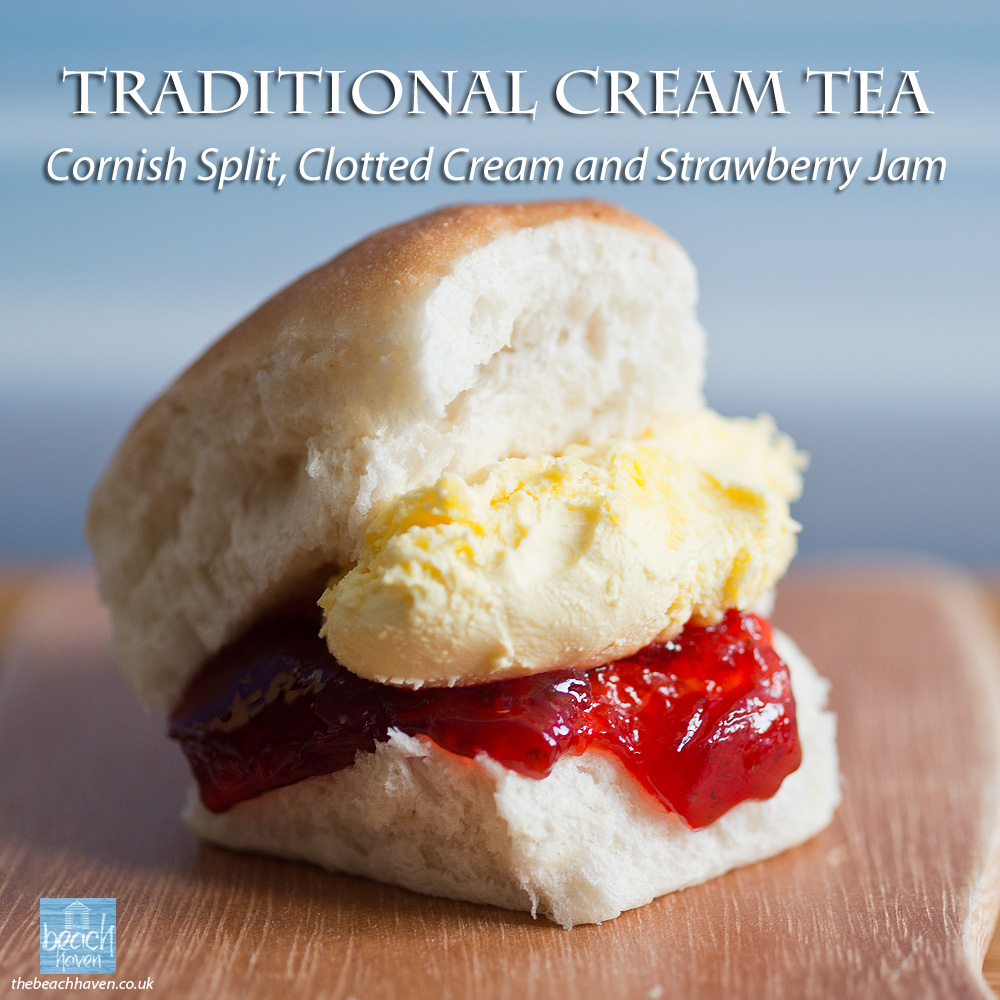 Traditional Cornish Cream Tea with a split.