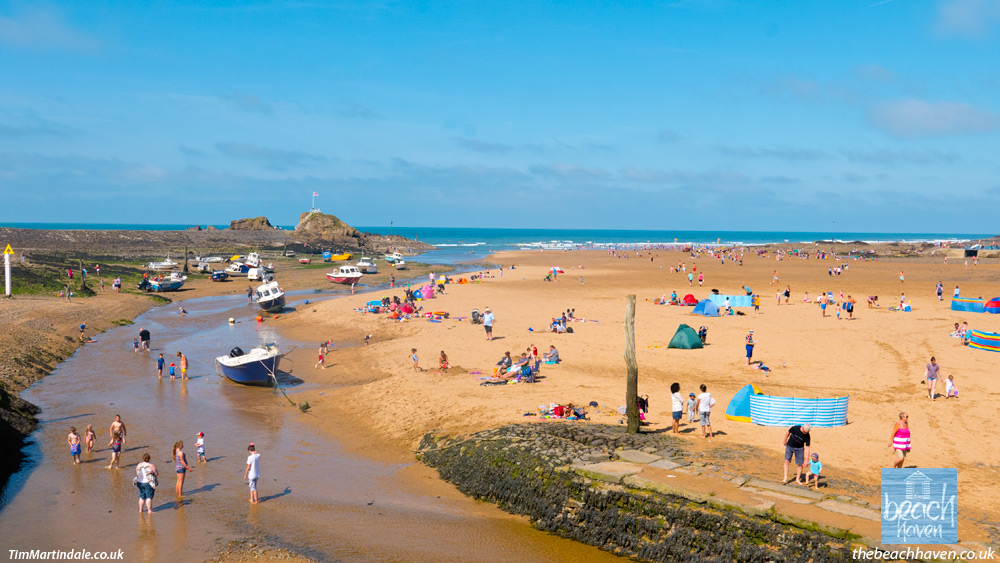 Summerleaze beach on Bude Lifeboat Day.