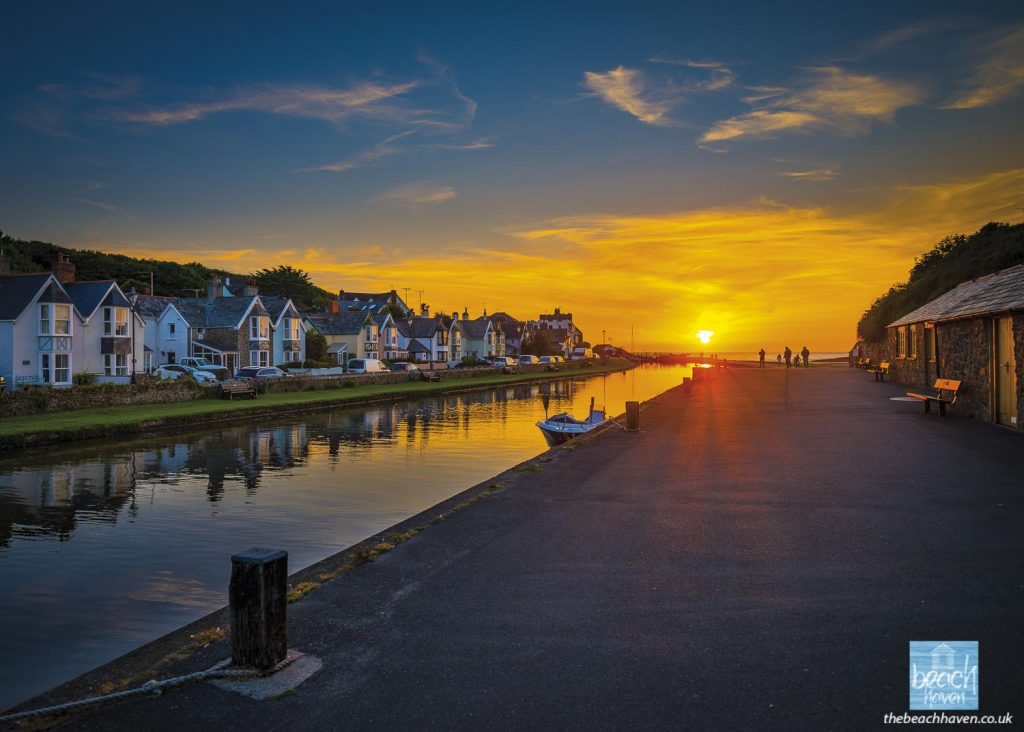 Bude Canal sunset from the wharf